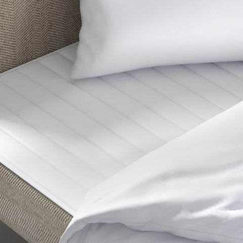 Madison Park Essentials Frisco Waterproof Sofa Bed Mattress Pad, Microfiber - All Over Elastic Mattress Protection Cover, Full 54x72", White