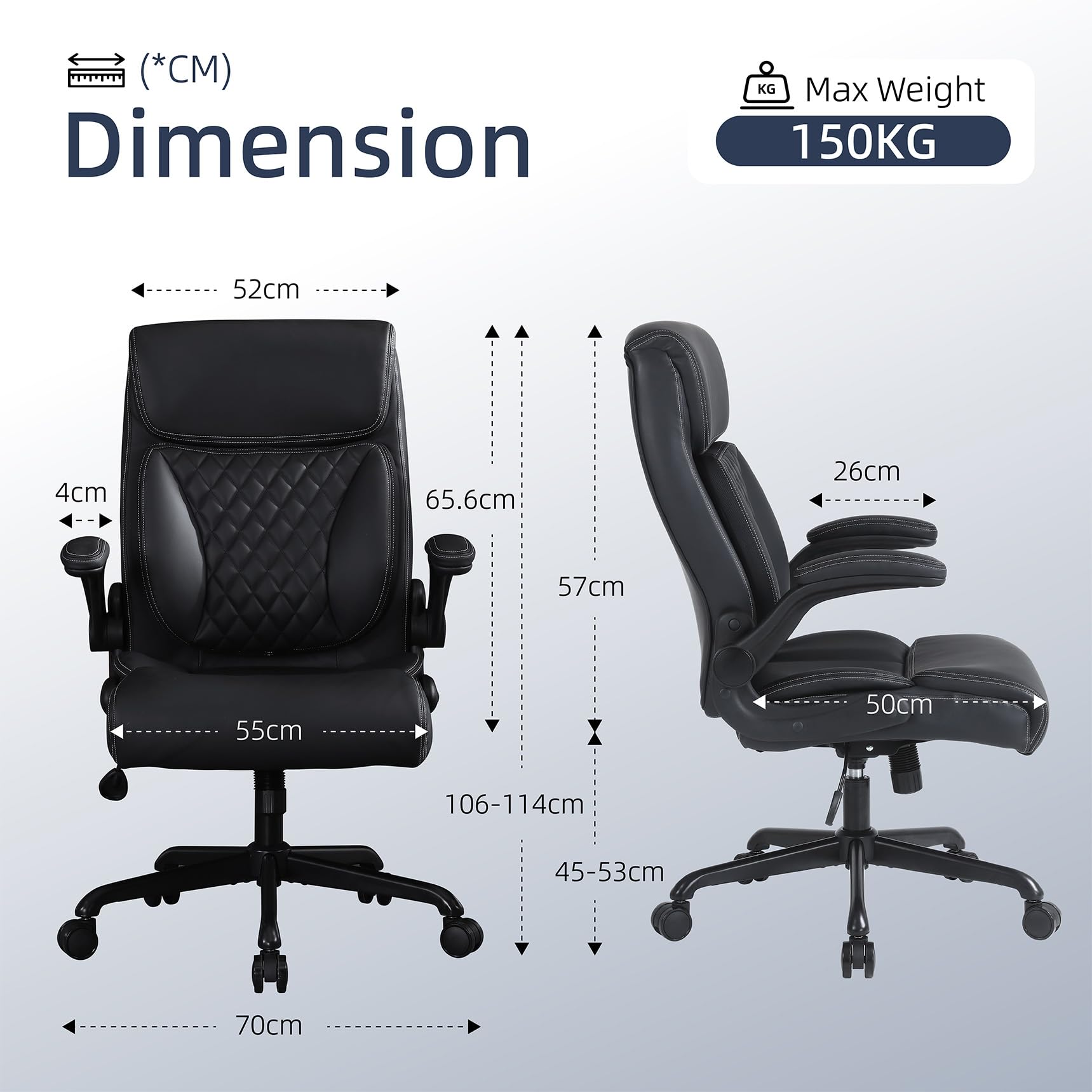 Ermnois Ergonomic Office Chair Desk Chair Executive For Home Comfy 150KG