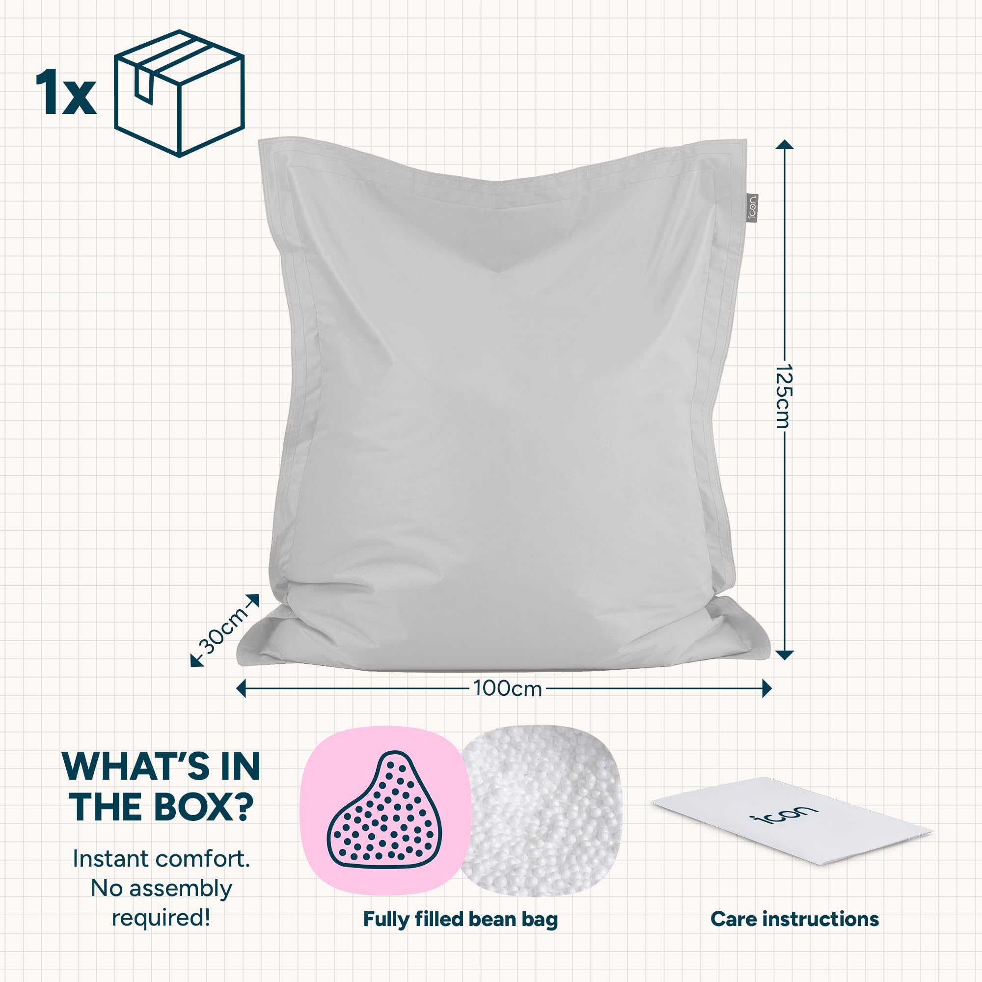 Bean Bag Bazaar Large Outdoor Kids Bean Bag with Filling Included, Blue
