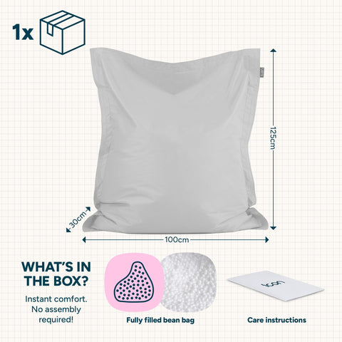 Bean Bag Bazaar Large Outdoor Kids Bean Bag with Filling Included, Blue