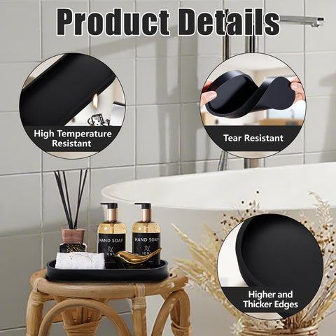 2 Pcs Oval Bathroom Vanity Trays Toilet Tank Oval Storage Tray
