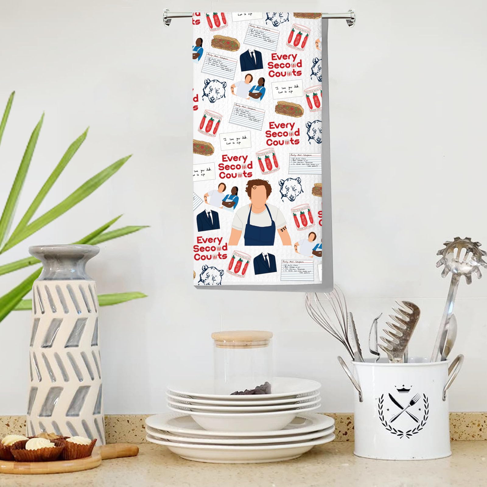 LEVLO Bear Carmy Kitchen Towel Carmy Fans Gift Yes Chef Carmy Tea Towel Carmy Lover Housewarming Gift (Every Second Towel)