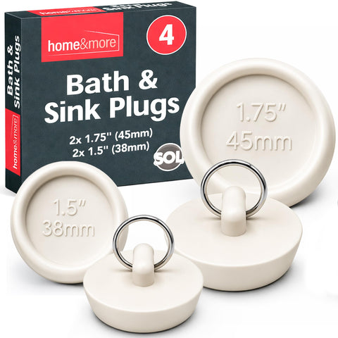 SOL 4pk Rubber Bath Plug UK - Bathroom Sink Plugs - Bathroom Plug