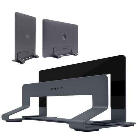Macally Vertical Laptop Stand for Desk - Adjustable Desk Laptop Holder for Universal Compatibility - Saves Space & Improves Airflow