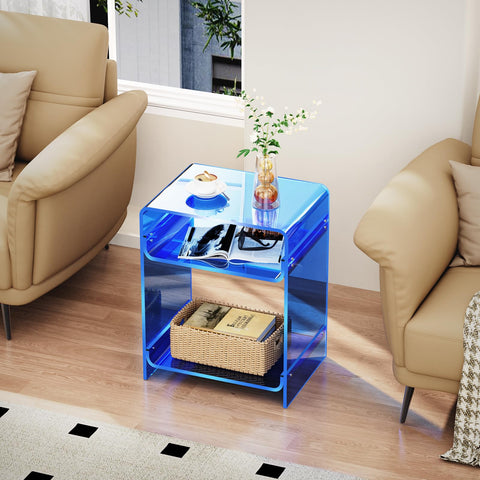 solaround Acrylic Side Table, 45 x 30 x 58 cm, Blue