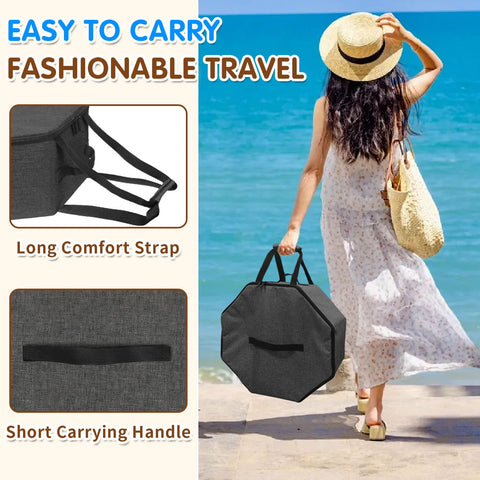 BOHEMIABY Foldable Hat Box with Handle - Stackable Storage Organizer for Closet, Travel Cowboy Hat Carrier for Women & Men