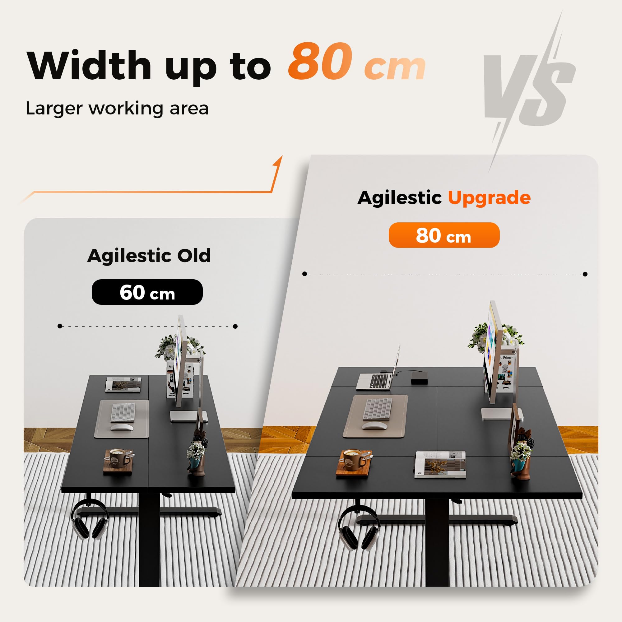 Agilestic Height Adjustable Electric Desk, 2 Memory Height, 120x80cm