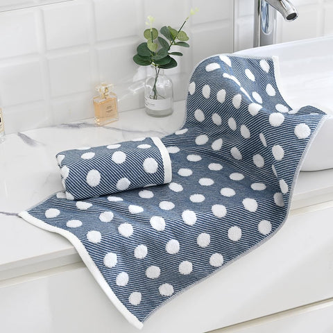 sense gnosis Yellow Jacquard Striped Polka Dot Hand Towels Set of 2 Super Soft 100% Cotton Absorbent White Terry Bath Hand Towels for Bathroom