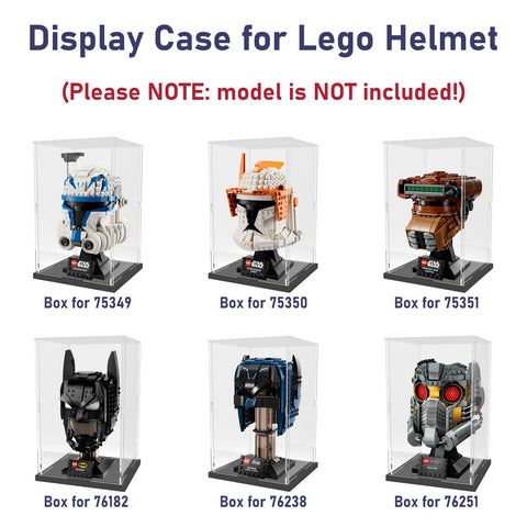 Nynelly Acrylic Display Case for Lego Star Wars Helmet for Lego Captain Rex Helmet Models Figures