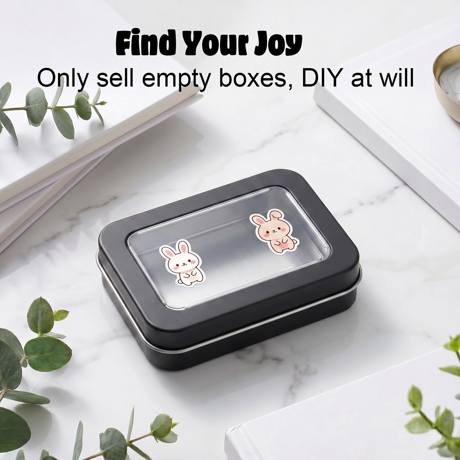 Axafazup Rectangular Hinged Metal Tin Container, Mini Portable Storage Box with Clear Lid, Small Empty Tin for Candy Keys Earrings Organization