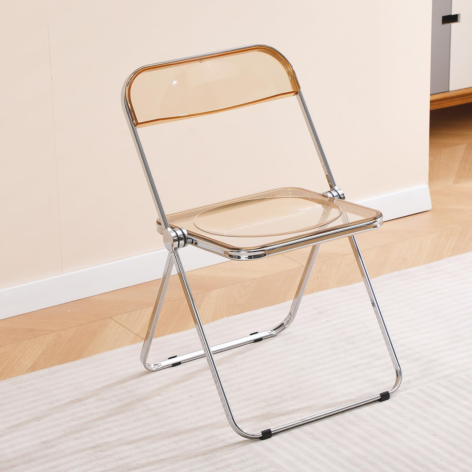 TAO ONE Acrylic Folding Chair Clear Morden Chrome Chair-Yellow