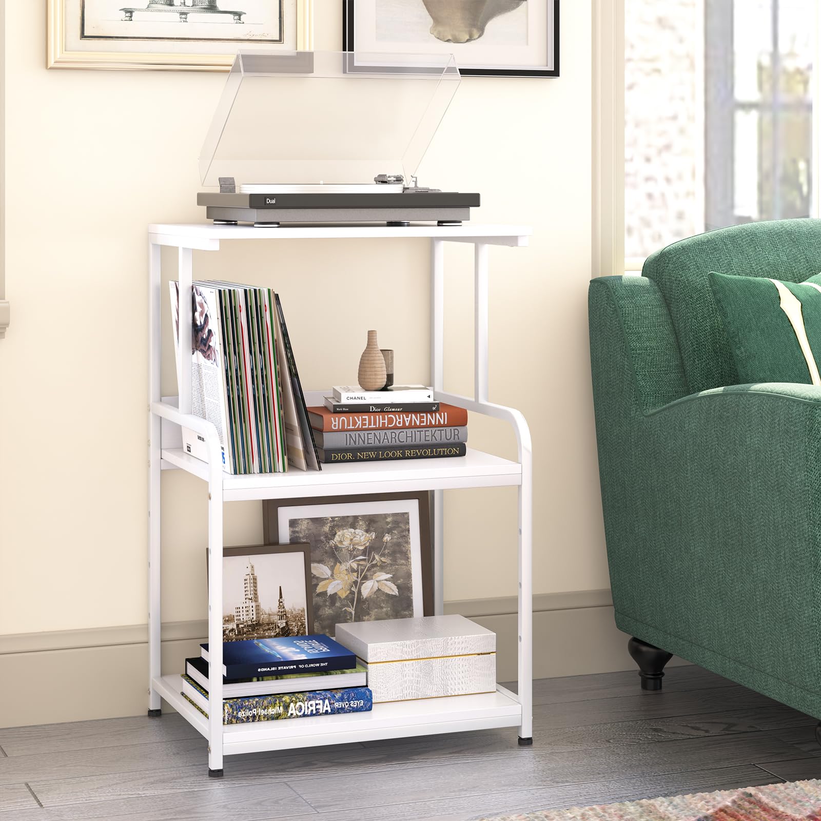 Printer Stand Table Shelf with Storage,3d Printer Shelf Organizer With Shelf and Wheels,3 Tier Multi-Purpose Rolling Cart for Folders,Books,for Fax