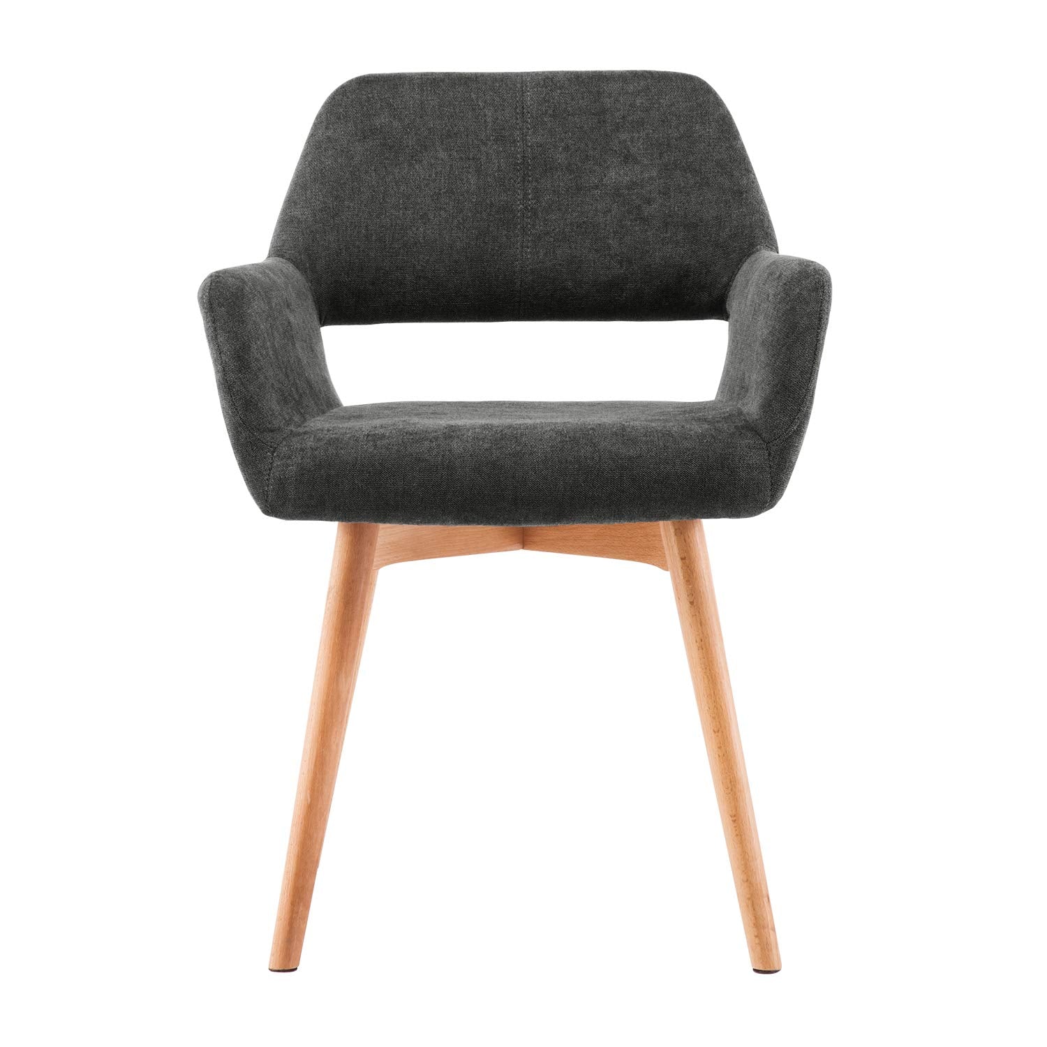 YEEFY Desk Chair No Wheels Vanity Chair Comfy Accent Chair for Living Dining Room Bedroom Home Office Mid Century Modern Upholstered Armchair with