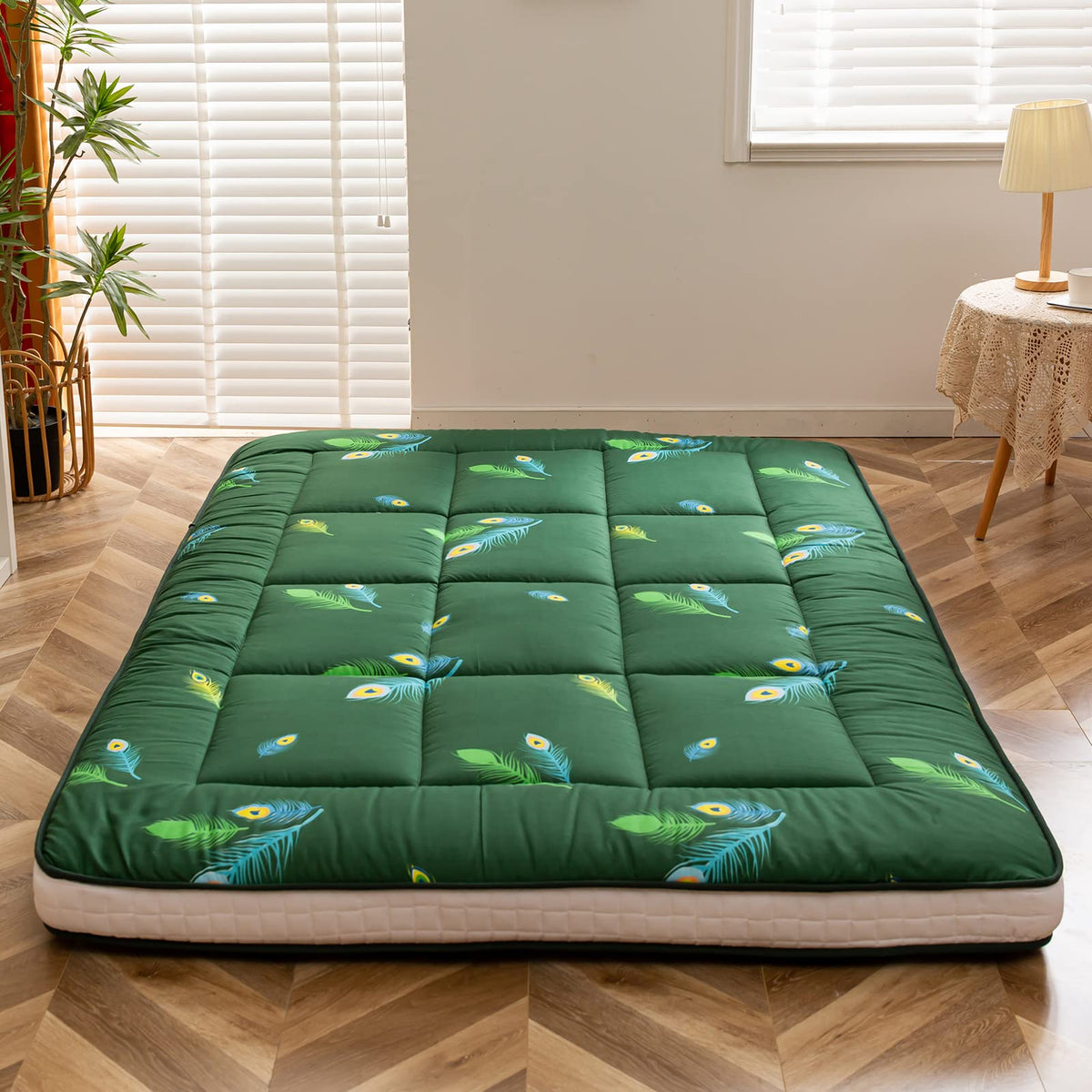 MAXYOYO Futon Mattress, Padded Japanese Floor Mattress Quilted Bed Mattress Topper