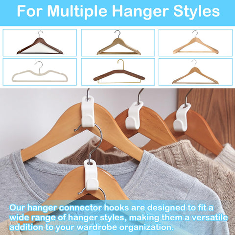 55Pcs Closet Hanger Extender Clips, Multi-Layer Wardrobe Connecting Hook