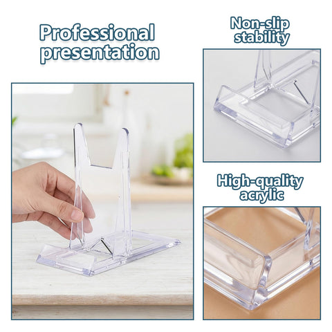 huoanpo 10PCS Plate Stand & Acrylic Display Stand, Adjustable Clear Set