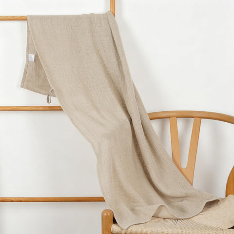 HSOFTIFY 100% Pure Linen Bath Towel with Hanging Loop for Bathroom, Linen