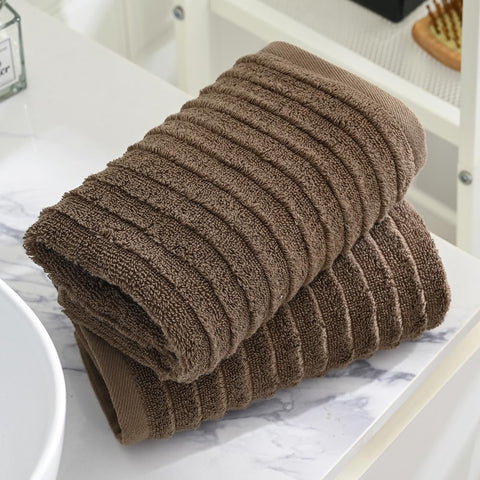 sense gnosis Super Soft Luxury Hand Towel Stereoscopic Ladder Striped Design 100% Cotton Absorbent Decorative hand Towel for Bathroom 13 x 29 Inch