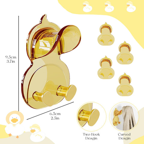 Daily Treasures 4Pack Duck-shaped Hat Hooks for Wall Self Adhesive,Cute Wall Mounted Hat Rack,Baseball Cap Storage Rack,Hat Rack Display Coat Hook