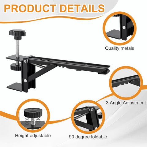 Folding Keyboard Tray Bracket, Removable Metal Keyboard Holder, Adjustable Table Extension, Desk Shelf Without Drilling