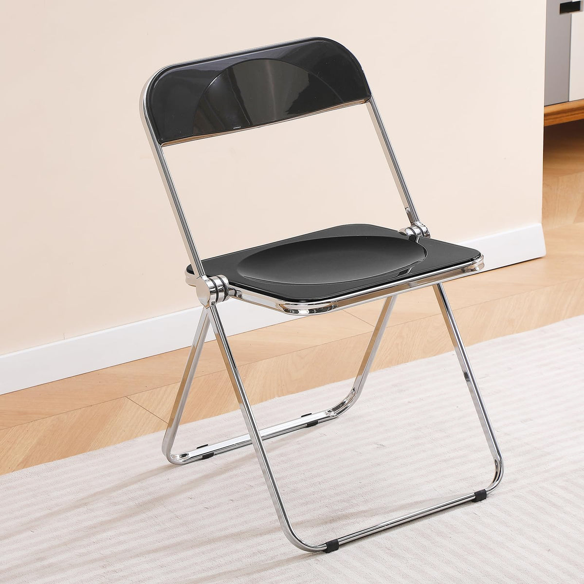 TAO ONE Acrylic Folding Chair Morden Chrome Chair-Black
