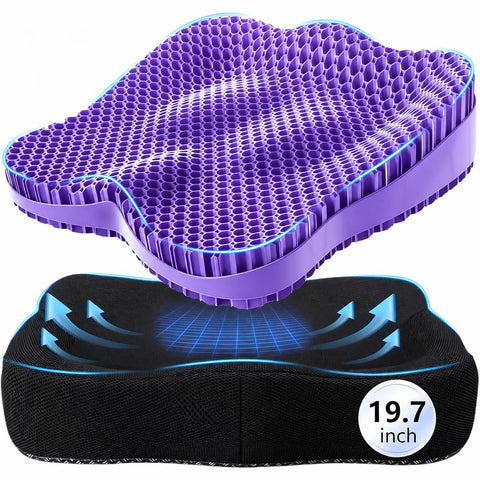 19.7in Thicken Gel Seat Cushion Pressure Relief for Long Sitting