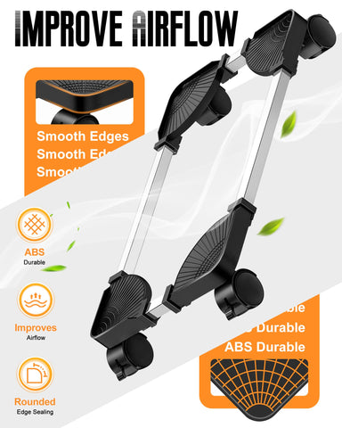 YOSE Computer Tower Stand, Adjustable Mobile CPU Stand With Rolling Caster Wheels, Premium PC Holder for Floor Carpet Gaming Case