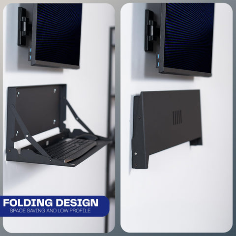 VIVO Black Flip Down 24 Inch Keyboard Tray Wall Mount, Mount-FDKB1