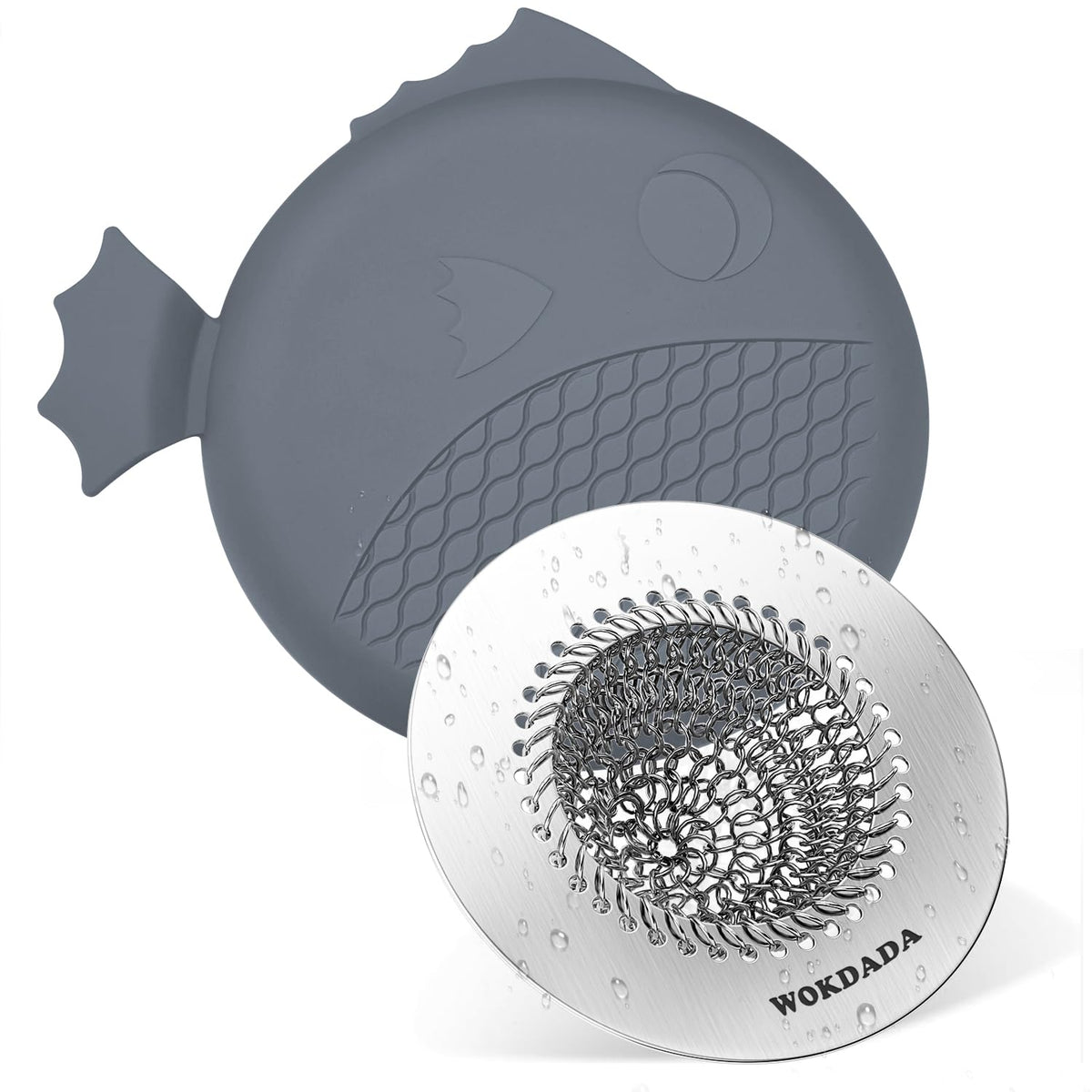 WOKDADA Reversible Kitchen Sink Strainer & Stopper, Easy-Clean & Anti-Clog Kitchen Sink Plug