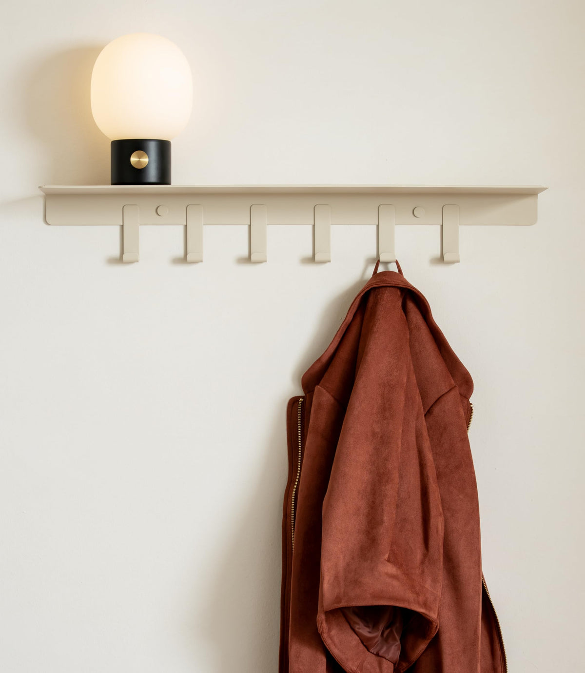 Kazai. Wall Mounted Coat Rack with Shelf 'Holmsen' | Modern Coat Hooks Wall Mounted | Hanger with Storage Shelf | Metal Hook Rack for Hallway