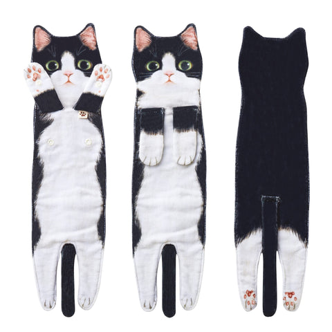 Funny Cat Hand Towels for Bathroom Kitchen, Hanging Decor Gifts for Women