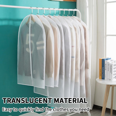 Ogetok 10 PCS Long Garment Covers Translucent Clothes Full Zipper Bags with Zip for Men Women