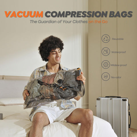 Vacbird No-Pump Vacuum Storage Bags, Space Saver Bags for Travel, 10 Pack