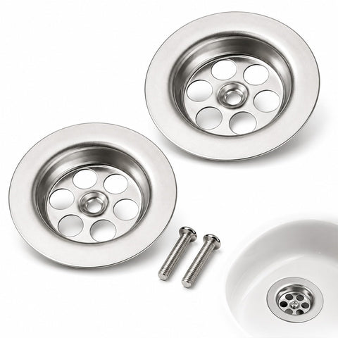 2 Pack 70mm Screw-In Sink Strainer Waste Baskets for Kitchen & Bathroom