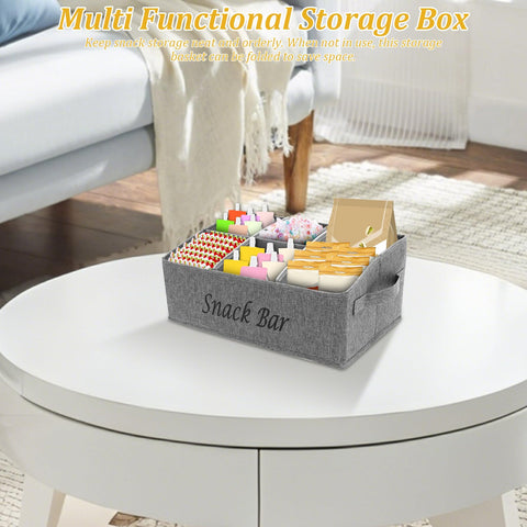 Bpyhebe Snack Storage Bag, 6 Compartment Food Containers with Handles, 40x25x18cm Trapezoid Candy Bar Box