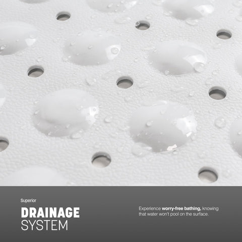 KEPLIN Premium Non-Slip Shower Mat - 164 Suction Cups, BPA & Latex Free, Mildew Resistant, Machine Washable - Safe