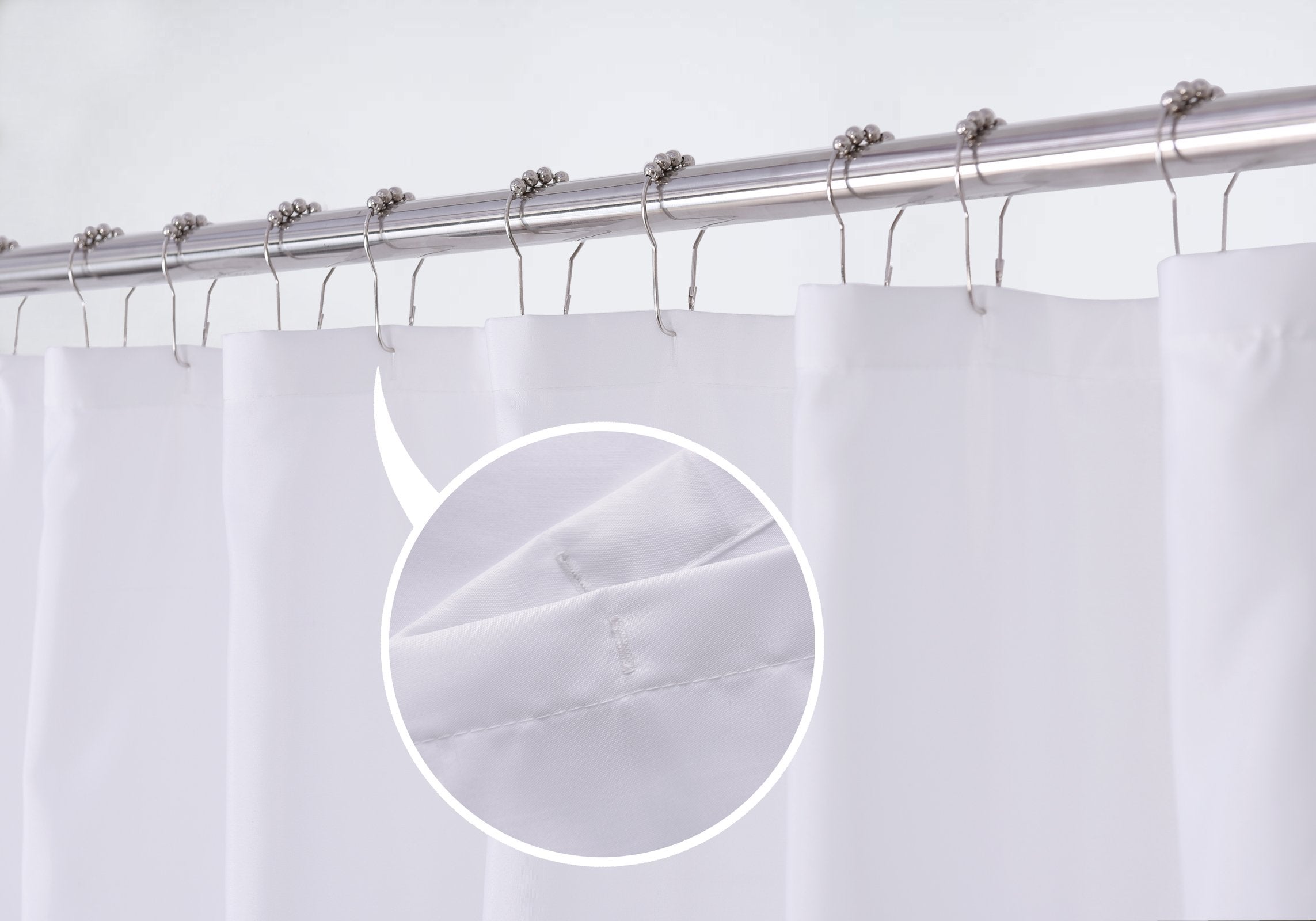 N&Y HOME Shower Curtain Liner Solid White with Magnets, Hotel Quality, Machine Washable,70 x 72 inches for Bathroom, Polyester Blend, 70"x72"