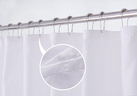 N&Y HOME Shower Curtain Liner Solid White with Magnets, Hotel Quality, Machine Washable,70 x 72 inches for Bathroom, Polyester Blend, 70"x72"