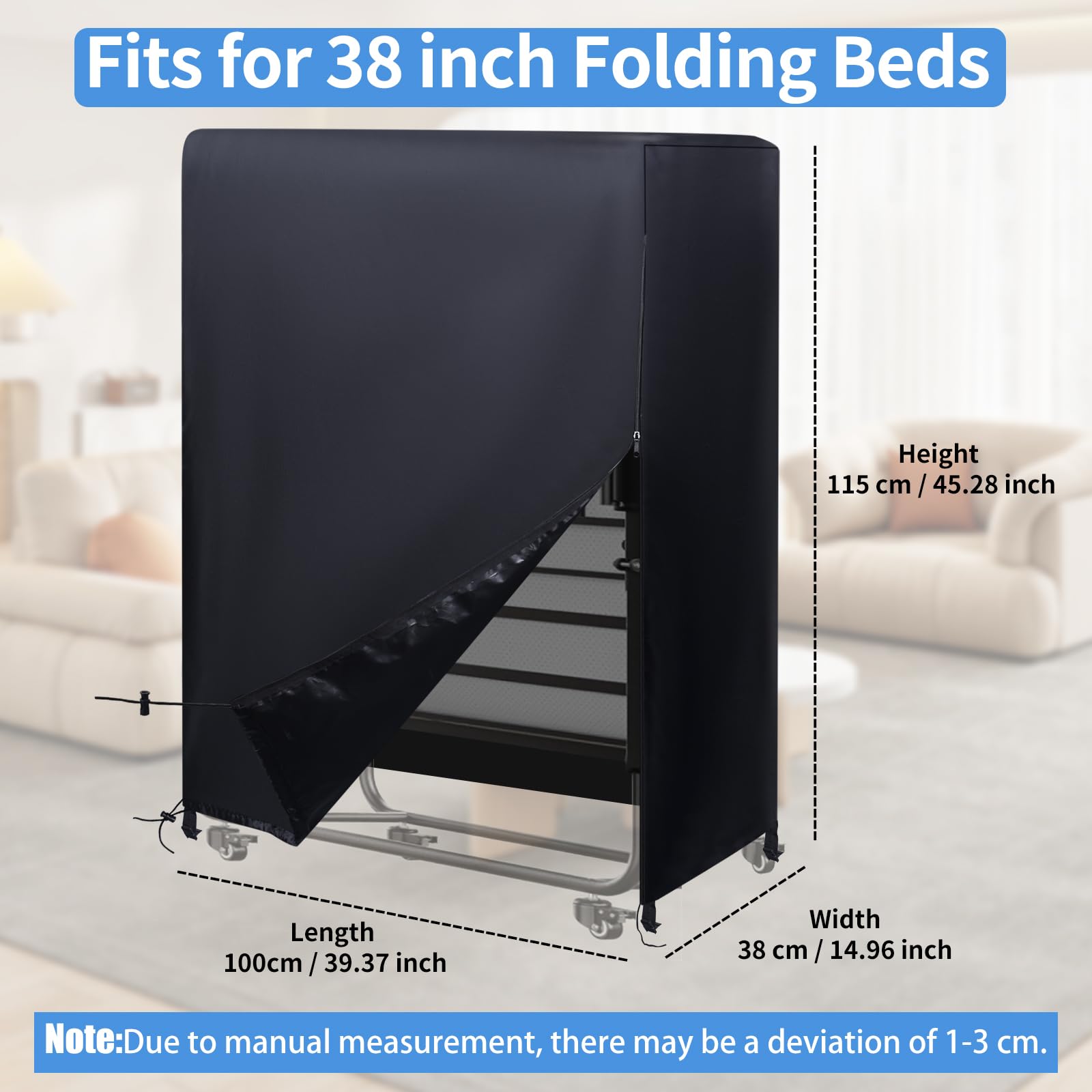 Folding Bed Storage Cover (39" L x 15" W x 45" H)