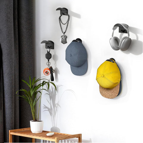 : GaoBangM 12 Pack Self Adhesive Hat Holder Cap Hooks Hat Rack for Wall