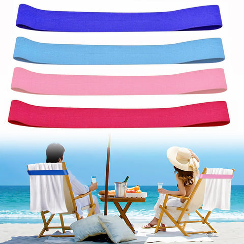 GEMMAHW 4Pcs Beach Towel Bands for Sun Loungers, Elastic Bands for Sunbed Towel, Windproof Sun Lounger Straps