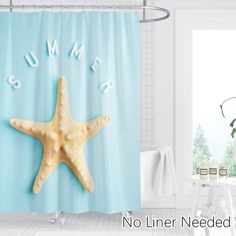 Berkin Arts Bathroom Shower Curtain Set 70x70 Inch Waterproof Polyester with Hooks Photorealism Starfish
