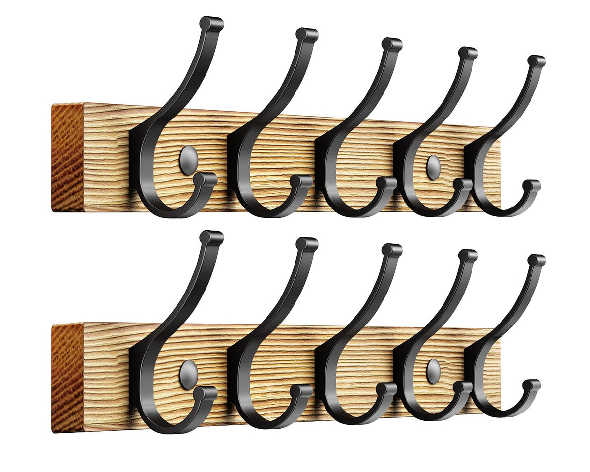 Optish Coat Hooks Wall Mounted, Heavy Duty Coat Hooks for Wall Wooden Coat Rack Wall Mounted for Entryway, Bathroom