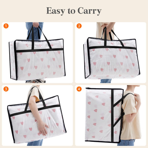 Lifewit 4 Pack Clear Storage Bags, 60L Plastic Clothes Storage Bags