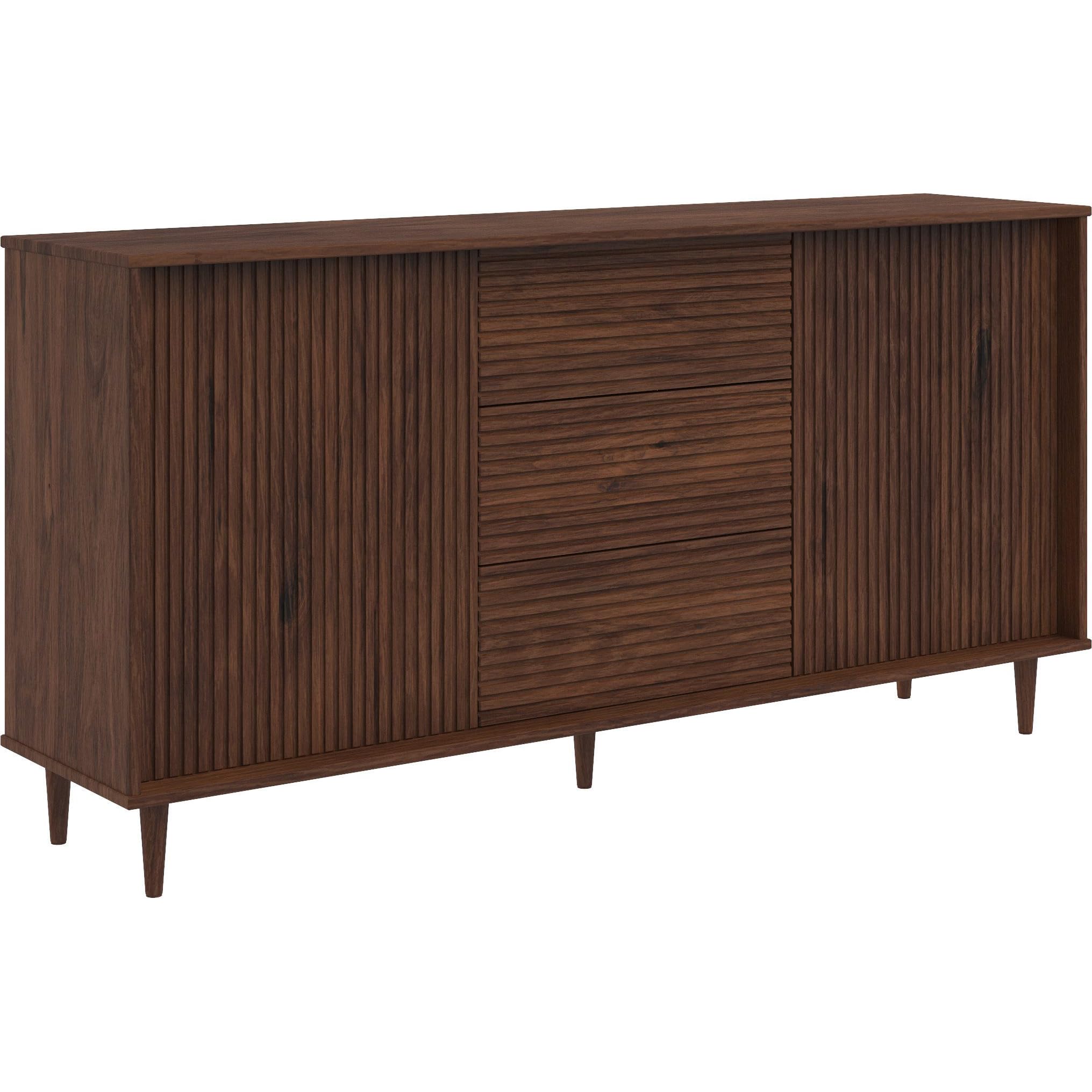 Jerzy Sideboard 160 cm with 2 doors 3 Drawers in Brown, 38x160x80cm (DxWxH)