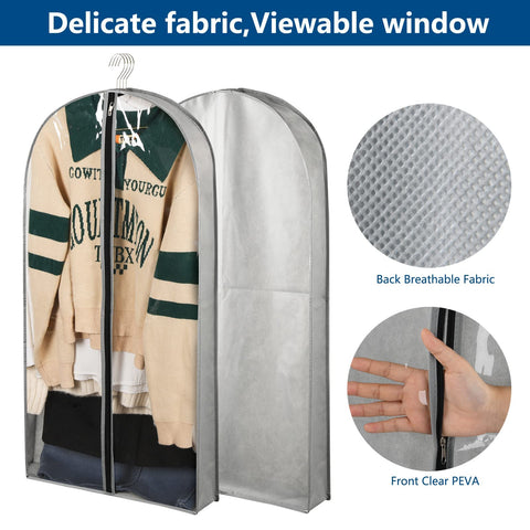 Belinlen 5 Pack 40" Clothes Covers Protector Bags Garment Bags for Clothes