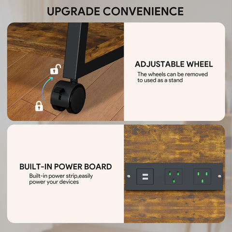 WUDLEP HiFi Stand, 4-Tier AV Media Stand with Power Strip and Wheels