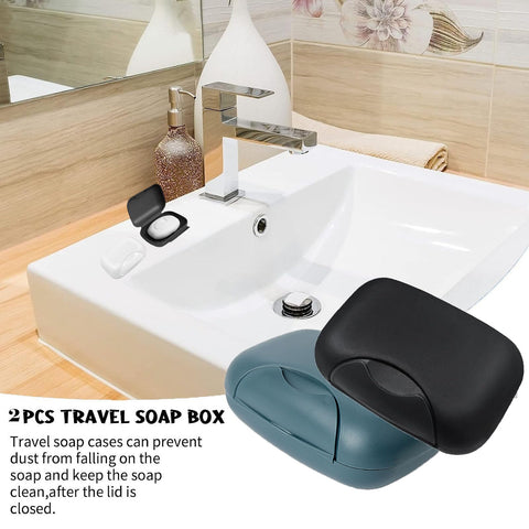 2Pcs Travel Soap Case Soap Bar Travel Dish with Lid Waterproof Leakproof Box Container Holder Closable Holder Portable Dish for Shower