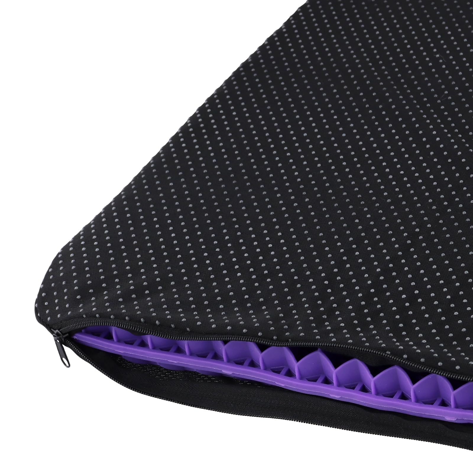 MAKTSAM 2 PCS 43 x 36cm Gel Seat Cushion,Honeycomb Soft Sitting Cushion with Non Slip Cloth Cover for Office, Home, Car, Wheelchair, Puple