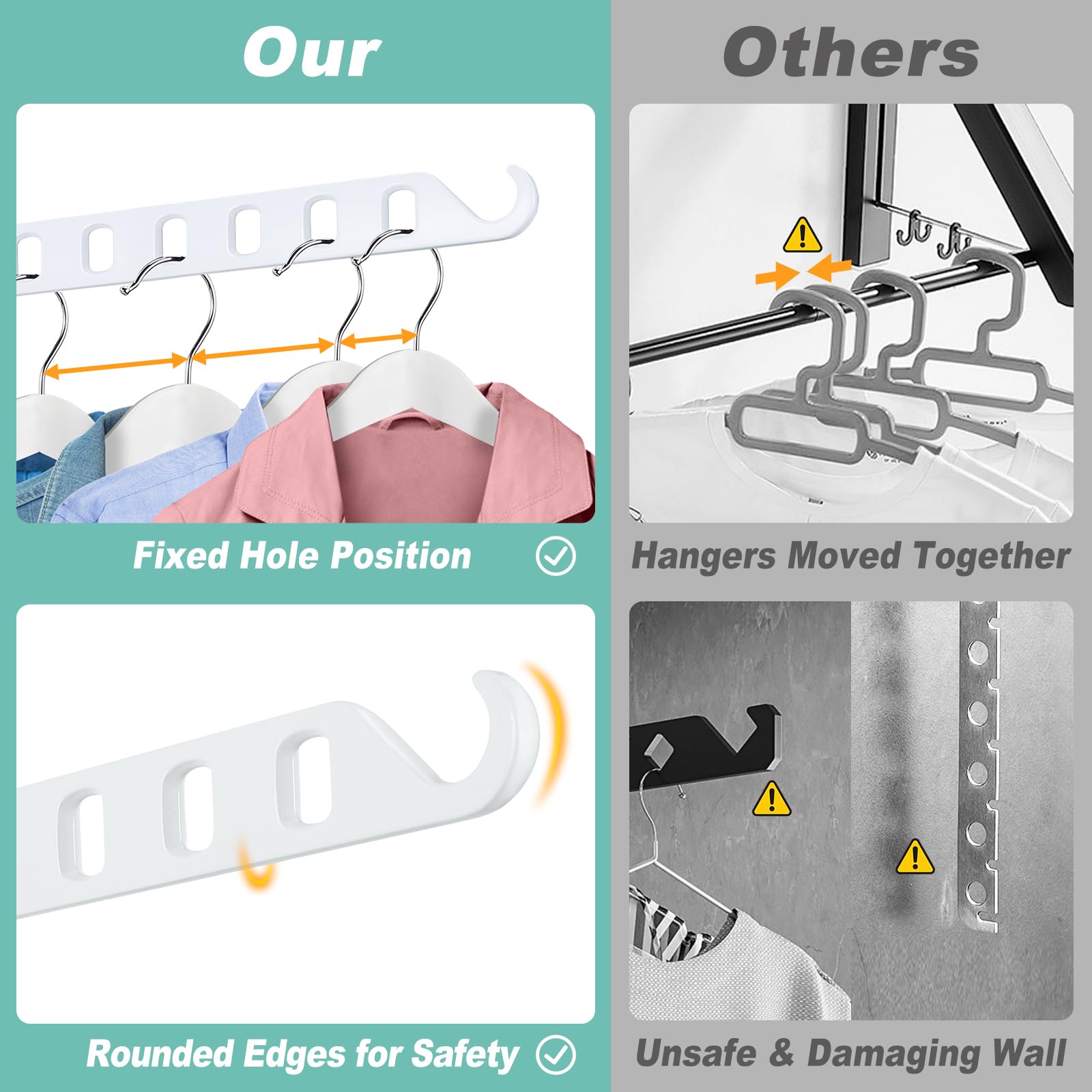 SKIKEN Wall Mounted Clothes Hanger with Swing Arm, Wall Mounted Swing Away Drying Rack, 180°Rotation, Safe Laundry Hanger, Space Saver